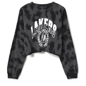Junk Food NBA Lakers Loose Knit Crop Top NWT